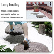 Elitix Stepping Stone Log Look Step Outdoor Large Stones 14" / 18" / 21", Stepping Garden Stone for Gardening Decorative, Walkway Pavers for Pathway Lawn Funeral(Color:Medium,Size:6-pcs)