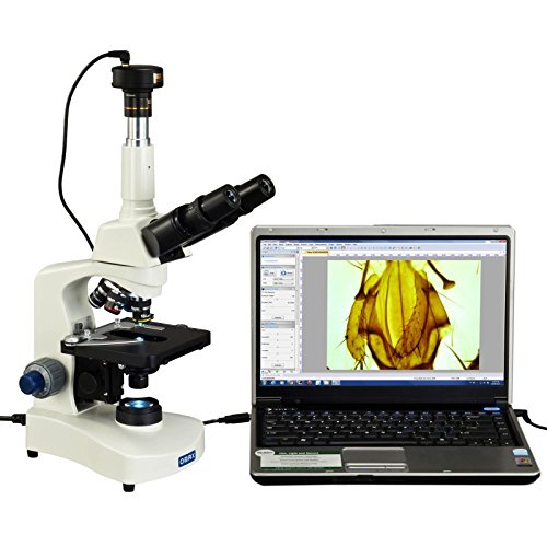 OMAX LED Trinocular Compound Microscope 40X-2000X with USB Camera White