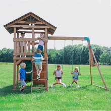 Backyard Discovery Lightning Ridge Cedar Swing Set Light Brown