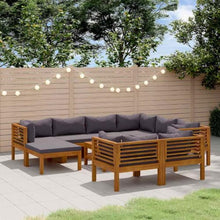 RJPLMFV 10 Piece Patio Lounge Set with Cushion Solid Acacia Wood