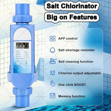 ZXAMZDM Salt Pool Chlorinator System, Smart Chlorine Generator for Above Ground Pool, Built in WiFi App Remote Control Saltwater Swimming System 85M3/20g/h (Size_Name 85M3/20g/h)