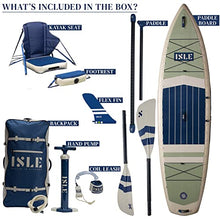 ISLE Surf and SUP Inflatable Hybrid Kayak-Stand Up Paddle Board Bundle Seafoam/Navy