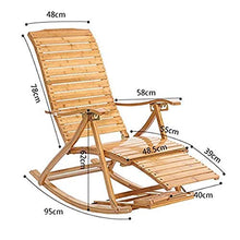 HCZKIUJ Bamboo Rocking Chair Adult Napping Chair Recliners Folding Lunch Break Balcony Chair Couch Lounge Chair Old Man Chair Patio Wooden Swing Chair