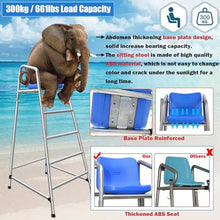 120cm 150cm 180cm High Lifeguard Chair for Pool Lakes Beach, Stainless Steel Barstool with Umbrella Hole & Lifebuoy Hook & Comfortable Seat, Match Umpire Chair (Color : Silver, Size : 120cm/47.2in/3