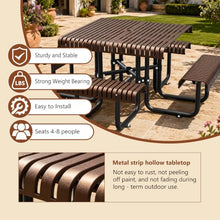 KEIKI Heavy Duty Outdoor Picnic Dining Table and Chairs Bench Set for 4-8