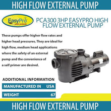 EasyPro PCA300 3HP External Pump For Ponds & Water Features