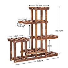 MIIKHI Plant Stand Multi-Tiered Plant Stand 6 Tiers Wood Succulent Pots Planter Display Rack Balcony Potted Flower Rack Shelf Indoor Outdoor Flower Stand