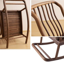 BALANBO Rocking Chair Black Walnut Wood Outdoor & Indoor with Cushion and Backrest Walnut