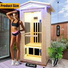 Daleyzay 1 Person Spruce Far Infrared Indoor Sauna 1300W Natural