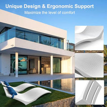 Aqua Blue UV Resistant Pool Lounge Chairs Set of 2 White