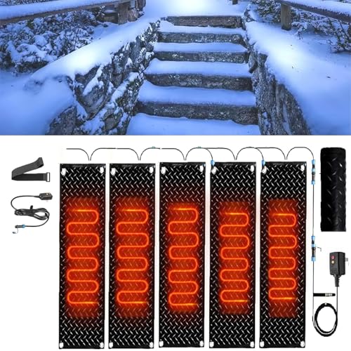 Coal2ToalPW No-Slip Snow Melting Mats - Outdoor Rubber Heating Mats for Fast Snow Removal and(30x150cmx5Pcs)
