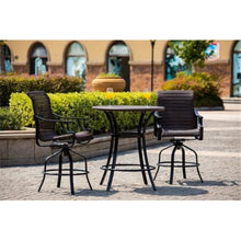 Direct Wicker 3PC Aluminum and Rattan Outdoor Serving Bar Set in Brown/Black