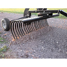 Yard Tuff Landscape Lawn Rake Attachment with Heat Treated Tines for UTVs, ATVs & Utility Tractors Black