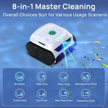 WYBOT C2 Vision 2026 New Cordless Robotic Pool Cleaner with AI Vision, Powerful Suction Pool Vacuum for Inground Pools, Ultra-fine Filtration, Wall&Waterline Cleaning, White with Green Outlet