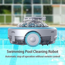 KANGJIEM Cordless Pool Vacuum, Robotic Pool Cleaner, Lasts 80 Mins Robotic Pool Cleaner, Automatic Pool Cleaning Kit, Dual-Drive Motors, Low-Battery Self Parking for Above-Ground Pools Up to 50 Sq