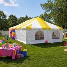 Party Tents Direct 20' x 40' Weekender Pole Canopy, Yellow Top & Sidewalls