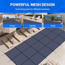 Inground Pool Safety Cover, Fit 28ftx48ft Rectangular Pool, Blue High‑Strength PP Mesh with Double‑Layer Straps Triple Stitching, Includes Installation Tools