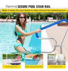 MSHOSAC Swimming Pool Grab Rail, Stainless Steel Handrail with Self-Tapping Screws for Safe Access & Stability in Garden & Backyard Pools