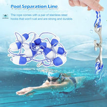 REMYS Swimming Pool Safety Float Line Divider Rope Swimming Pool Safety Floating Buoy Line, Bi Tone Floating Line with 2 Pre Assembled Stainless Hooks, Blue White Floats Rope Kit (Size : 12m/36ft)