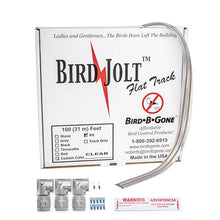 Bird B Gone - Bird Jolt Flat Track Kit (Clear) - 100' - Low-Profile Electric Bird Deterrent - Virtually Invisible Behavior Modification - for Ledges, Signs & Roofs