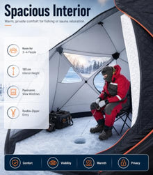 ZHIGUANYUN Outdoor Sauna, Portable Insulated Sauna Tent, Snow- and Windproof with Stove Jack for Garden and Ice Fishing Blackmodel-1.8M