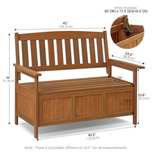 Furinno TIOMAN Outdoor Storage, Kent Storage Bench with Teak Wood, for Patio, Garden, Porch, Natural