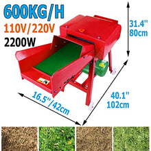 TXMACHINE® Lawn Mowers 800kg/h hay Cutter Machine with Miniature Circuit Breaker hay Cutter Silage Machine Electric Grass Cutter for Chaff,Corn Straw,Grass,Wheat Straw (with 2.2KW 220V Motor)