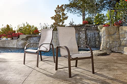 Winston Seagrove II Ultra High Back Patio Dining Chairs Set of 2 Sunbrella Pueblo Dune Fabric