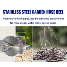 Garden Wall/Floor Mount Hose Reel 1/2" Water Pipe, Retractable Hose Reel Hanger Manual Swivel Bracket, Stainless Steel Garden Hose Storage Holder with Water Pipe and Nozzle, Hose Reel Butler Stand