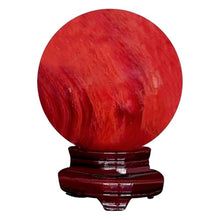 MPUTTCOXN Melting/Natural Multicolor Crystal Quartz Ball with Stand for Healing/Divination/Chakra Balance/Yoga/Home/Office FengShui Decoration (Re-constituted Red Crystal Ball, Diameter 20cm)
