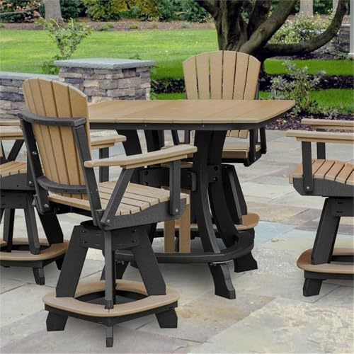 American Furniture Classics OS Home and Office Model 44S-C-CBK Counter Height Square Table in Cedar with Black Base