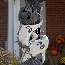 Zaer Ltd. Large Metal Halloween Archway Arbor with Pumpkins and Ghosts