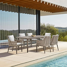Armen Living Silvana 7 Piece Gray Aluminum Outdoor Dining Set with Gray Fabric