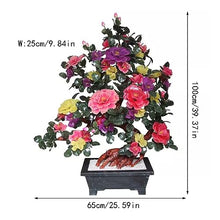 SYRIS Simulation Potted Plants Bonsai Tree Lobby Crafts Jade Carving Peony Bonsai Living Room Home Snei Decorations Office Floor Decorations Fake Plant Greenery Decor for Desk