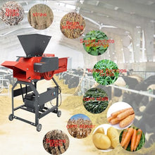 Banfluxion 220V 4-Blade Hay Cutter Pulverizer with Belt Conveyor Red