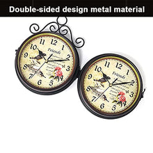 EHVYBDX Wall Clock, Outdoor Garden Double Sided Wall Clock, Retro Metal Silent Station Clock, Operated Decorative Antique Hanging Clock for Indoor and Outdoor 5 ?in
