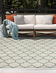 Unique Loom Outdoor Trellis Collection Area Rug - Trellis (Square 13' 0" x 13' 0", Gray/ Ivory)