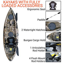 BKC FK184 9 Solo Sit-On-Top Kayak w/Premium Memory Foam Seat - Camo