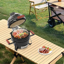Ceramic Charcoal Grill 12.6 Inch,Outdoor Smoker and Barbecue