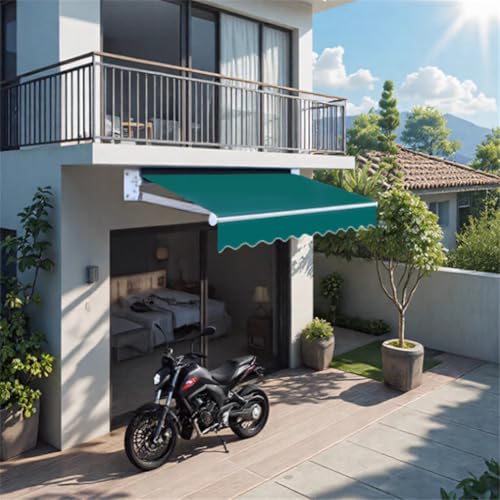 WSNCXFW Patio Electric Retractable Awning, Motorized Outdoor Shade Waterproof Fabric with Remote,Window Door Sunshade Shelter,Outdoor Patio Canopy Sunsetter Deck Awnings,3x1.5m