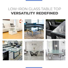 Ultra Clear Glass Table Top 36x60 Inch Rectangle - Low Iron Tempered Glass 1/2 Inch Beveled Edge - Replacement for Dining Patio End Tables - Durable Table Protector