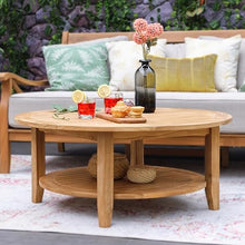 Cambridge Casual Arie Teak Patio Coffee Table, 40-Inch, Natural Teak, 100% Indonesian Teak Wood