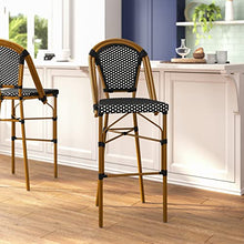 Flash Furniture 30 in Indoor/Outdoor Barstool, Black/White, 2-Pack