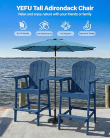 YEFU Tall Adirondack Chairs Set of 4, Oversize Balcony Adirondack Chair Set