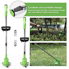 AMYYTL Electric Lawn Mower 12V Battery Powered Portable Rotary Electric Lawn Mower Lightweight Rechargeable Telescopic Garden Lawn Mower Household Weeding Tools 2 Batteries