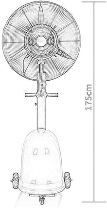 DFEDHF Heavy-Duty Fan Powerful Oscillating Cooling Fan Noiseless/Industrial Humidifying Misting Fan/Fit for Workshop, Warehouse