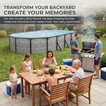 Blue Wave Montilla 15x30-ft Oval 52-in Deep Hard Sided Steel Wall Above Ground Pool with 6-in Top Seats, 5-in Verticals, Skimmer & Vinyl Liner - 9,900 Gallon Cap for Family Swimming & Recreation