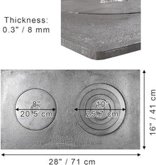 CKG Cast Iron Stove Kazan Kitchen Flange Oven Rings BBQ Grill Flat Pan for Cooking, Simmer Plate for Gas Burners 28x18 inches, Iron Heat Diffuser