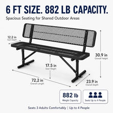 PENYUDAPRO 6 FT Outdoor Park Bench with Backrest for Patio, 882 lb Capacity