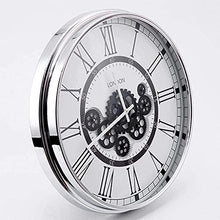 LIPJIA Wall Clock,Quartz Large Industrial Wind Gear Garden Clocks Outdoor Waterproof Iron Ornnts Outside Clock Outdoor Wall Clock